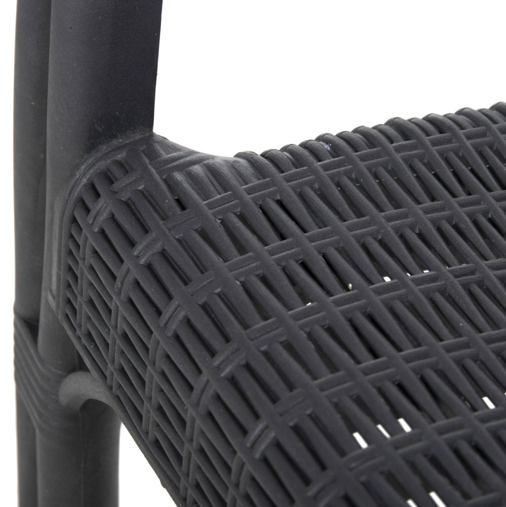 SESSEL AUS POLYPROPYLEN, BAMBUS-OPTIK, SCHWARZ, 63 x 59 x 81 cm