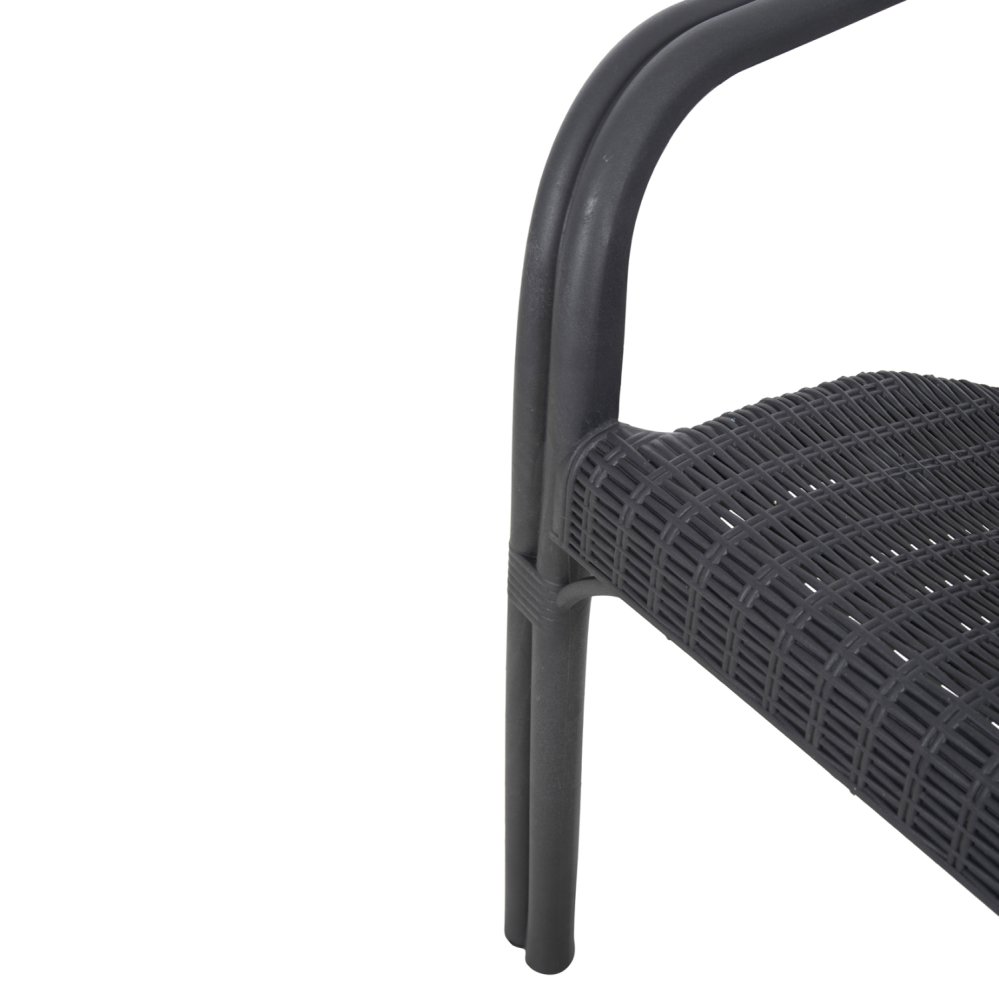 SESSEL AUS POLYPROPYLEN, BAMBUS-OPTIK, SCHWARZ, 63 x 59 x 81 cm