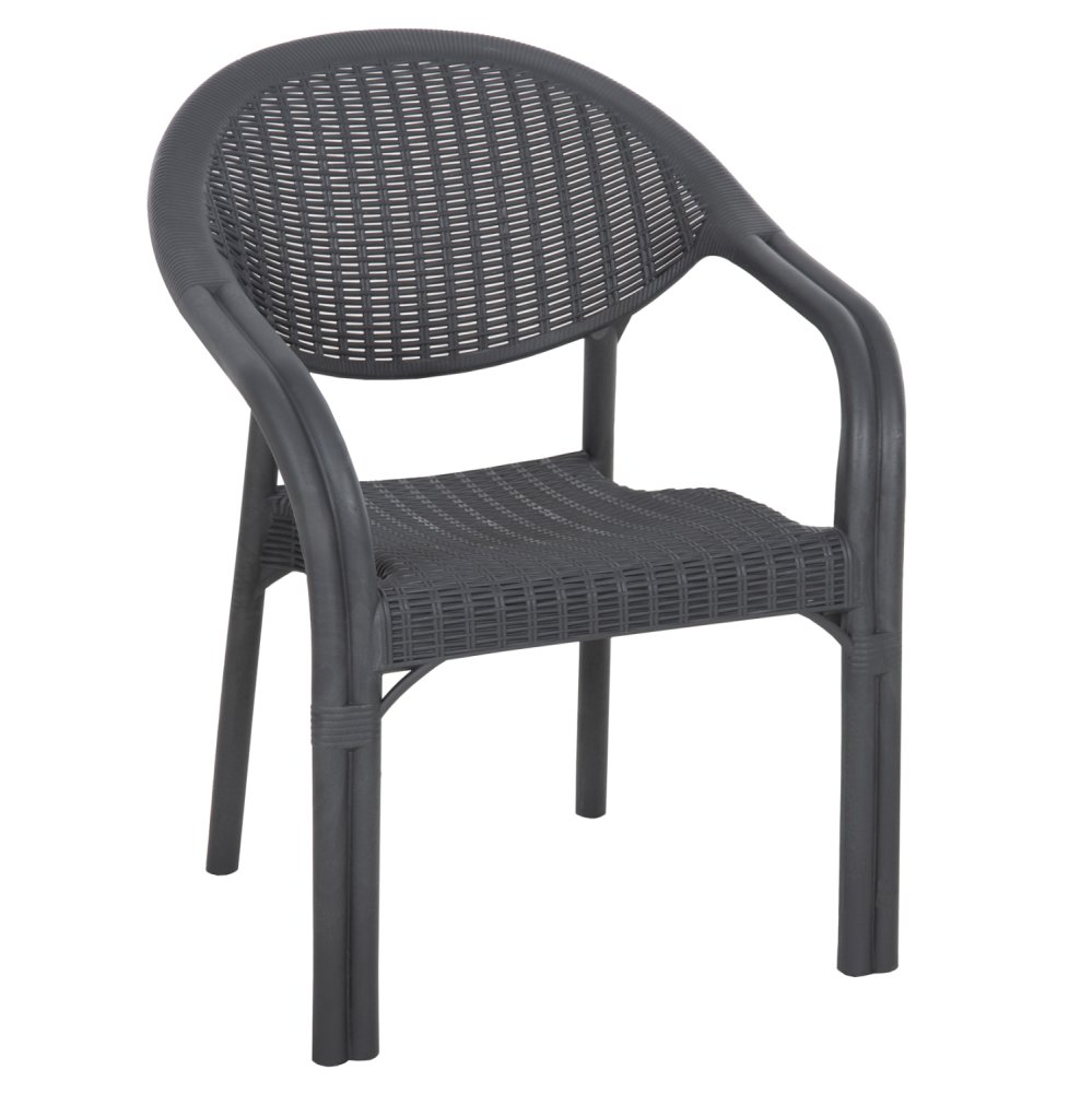 SESSEL AUS POLYPROPYLEN, BAMBUS-OPTIK, SCHWARZ, 63 x 59 x 81 cm