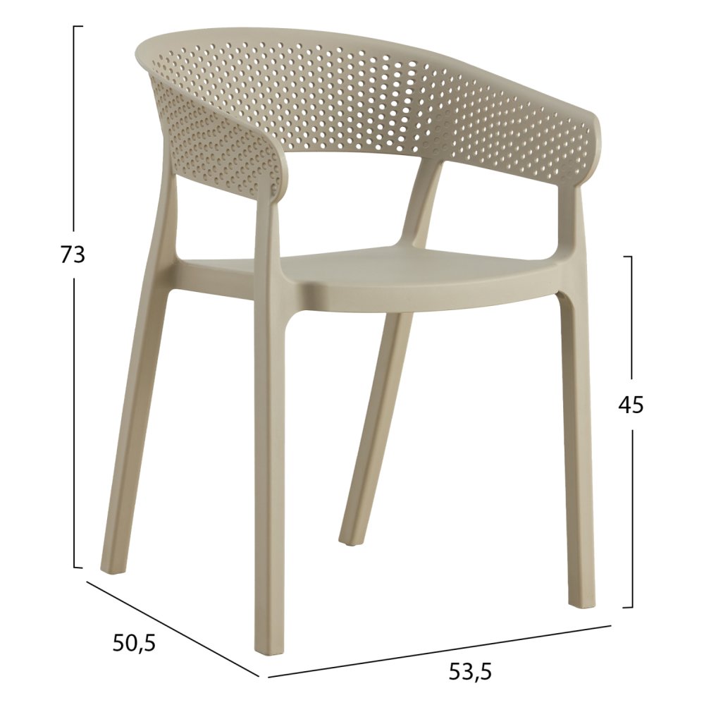 SESSEL POLYPROPYLEN IN BEIGE 53,5x50,5x73cm