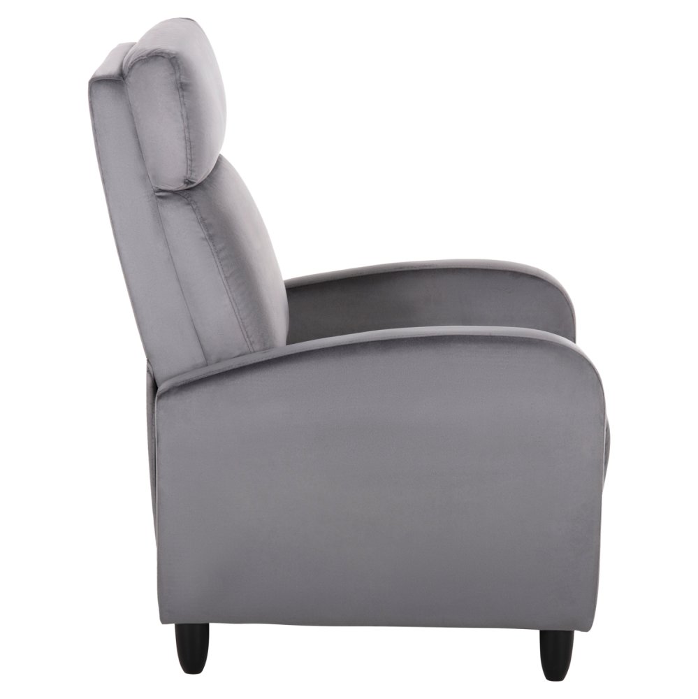 SESSEL RELAX GRAUER SAMT 67,5x90x104Hcm