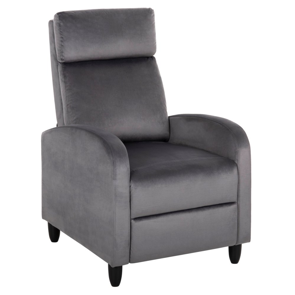 SESSEL RELAX GRAUER SAMT 67,5x90x104Hcm