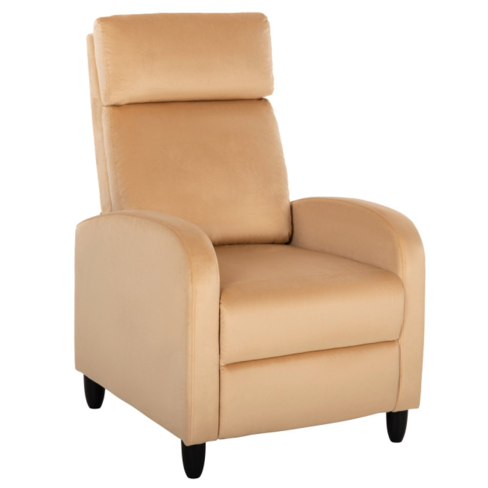 ARMCHAIR RELAX YELLOW GOLD VELVET 67,5x90x104Hcm