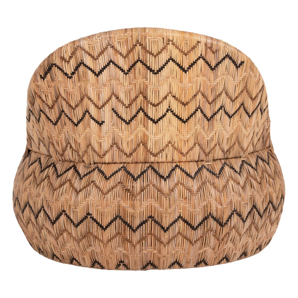 SESSEL RUND RATTAN IN NATUR-KISSEN IN ECRU 97x97x76Hcm
