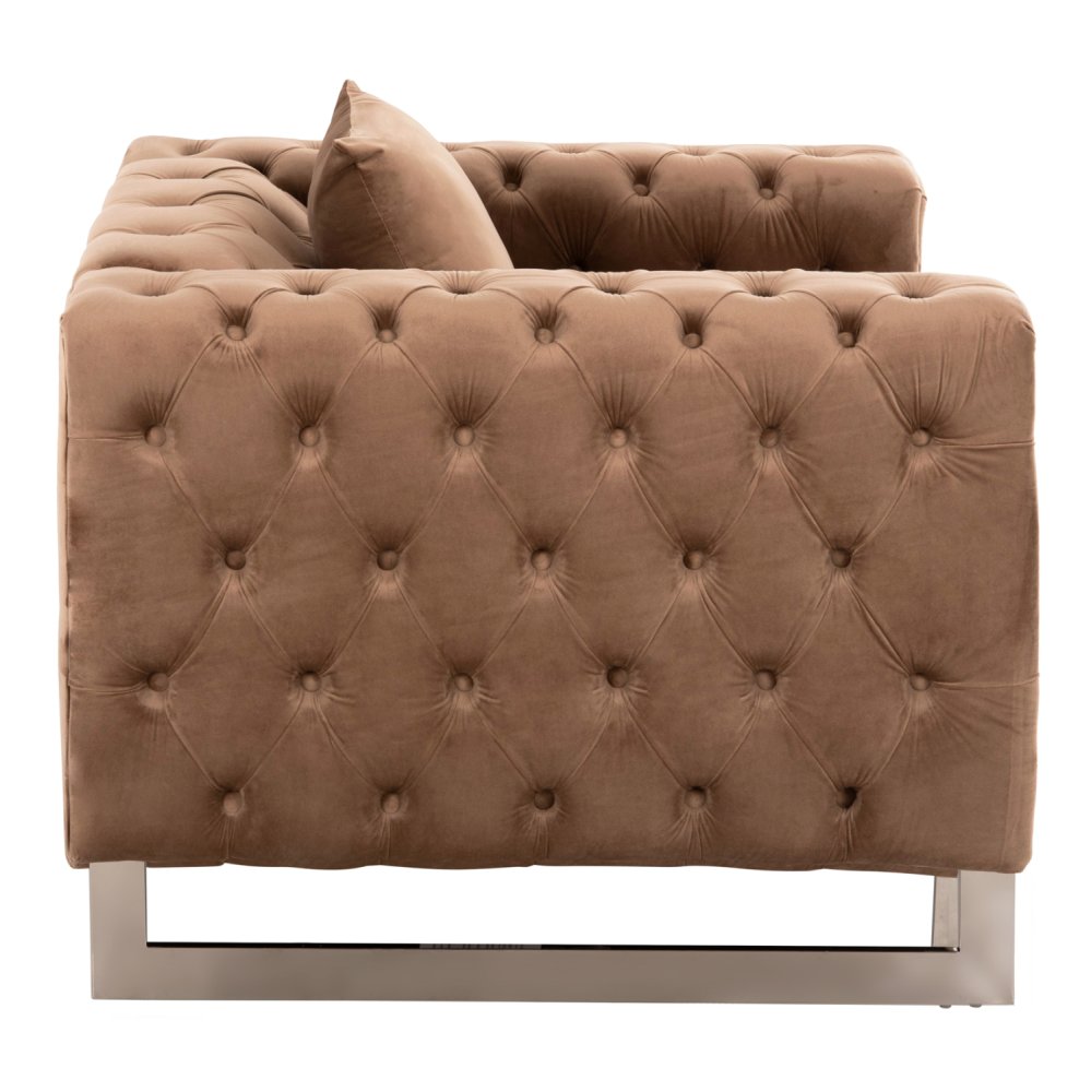 ΠΟΛΥΘΡΟΝΑ τ.CHESTERFIELD MOBAR ΜΠΕΖ ΒΕΛΟΥΔΟ-ΜΕΤΑΛΛΙΚΑ ΠΟΔΙΑ 99x86,5x77Υεκ.