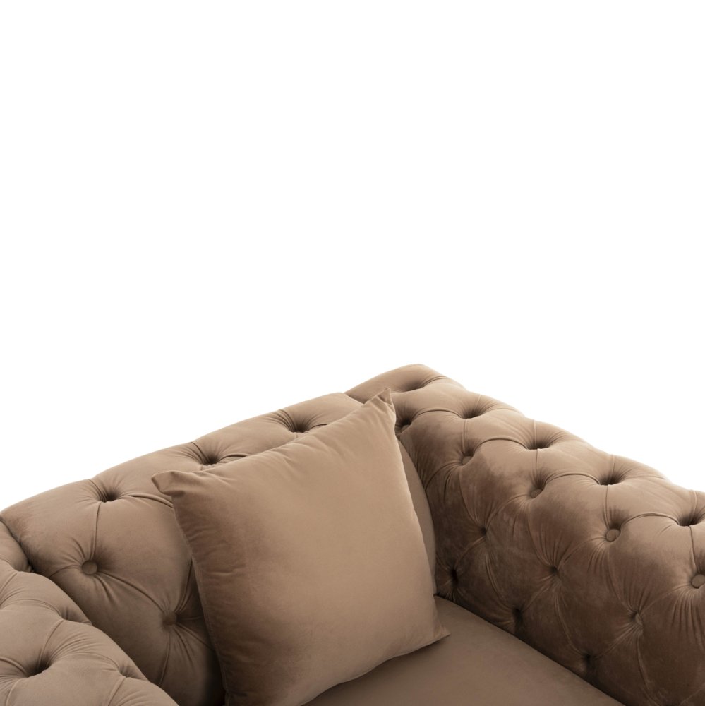 ΠΟΛΥΘΡΟΝΑ τ.CHESTERFIELD MOBAR ΜΠΕΖ ΒΕΛΟΥΔΟ-ΜΕΤΑΛΛΙΚΑ ΠΟΔΙΑ 99x86,5x77Υεκ.