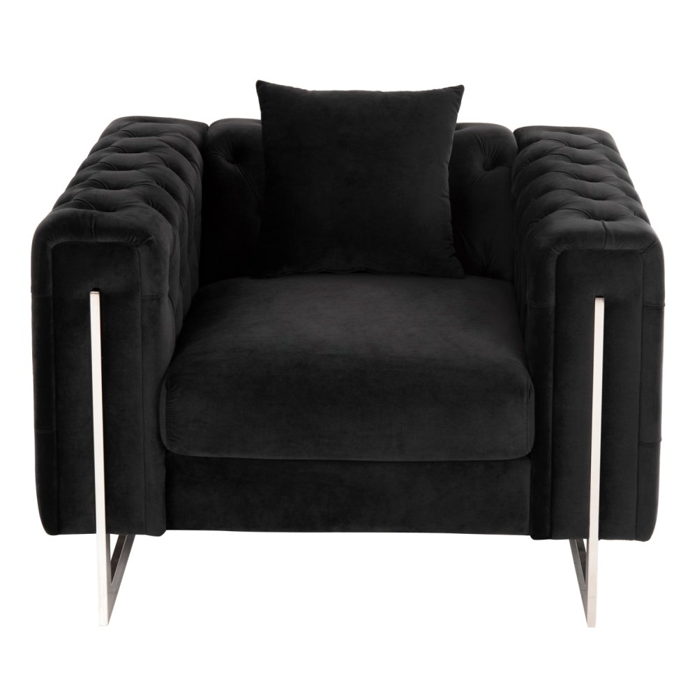 SESSEL t.CHESTERFIELD MOBAR SAMT SCHWARZ-METALLBEINE 99x86,5x77Hcm