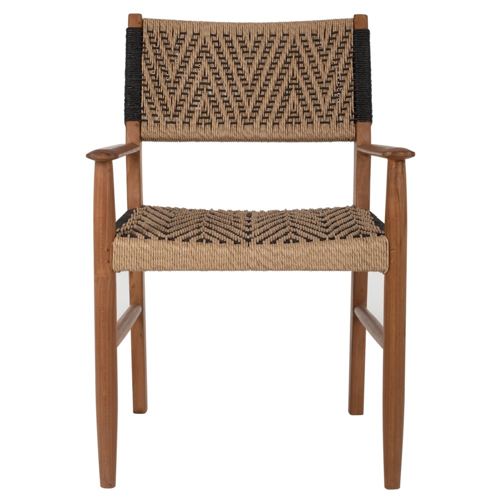 DINING ARMCHAIR TEAK WOOD SYNTHETIC ROPE 57x66x86Hcm