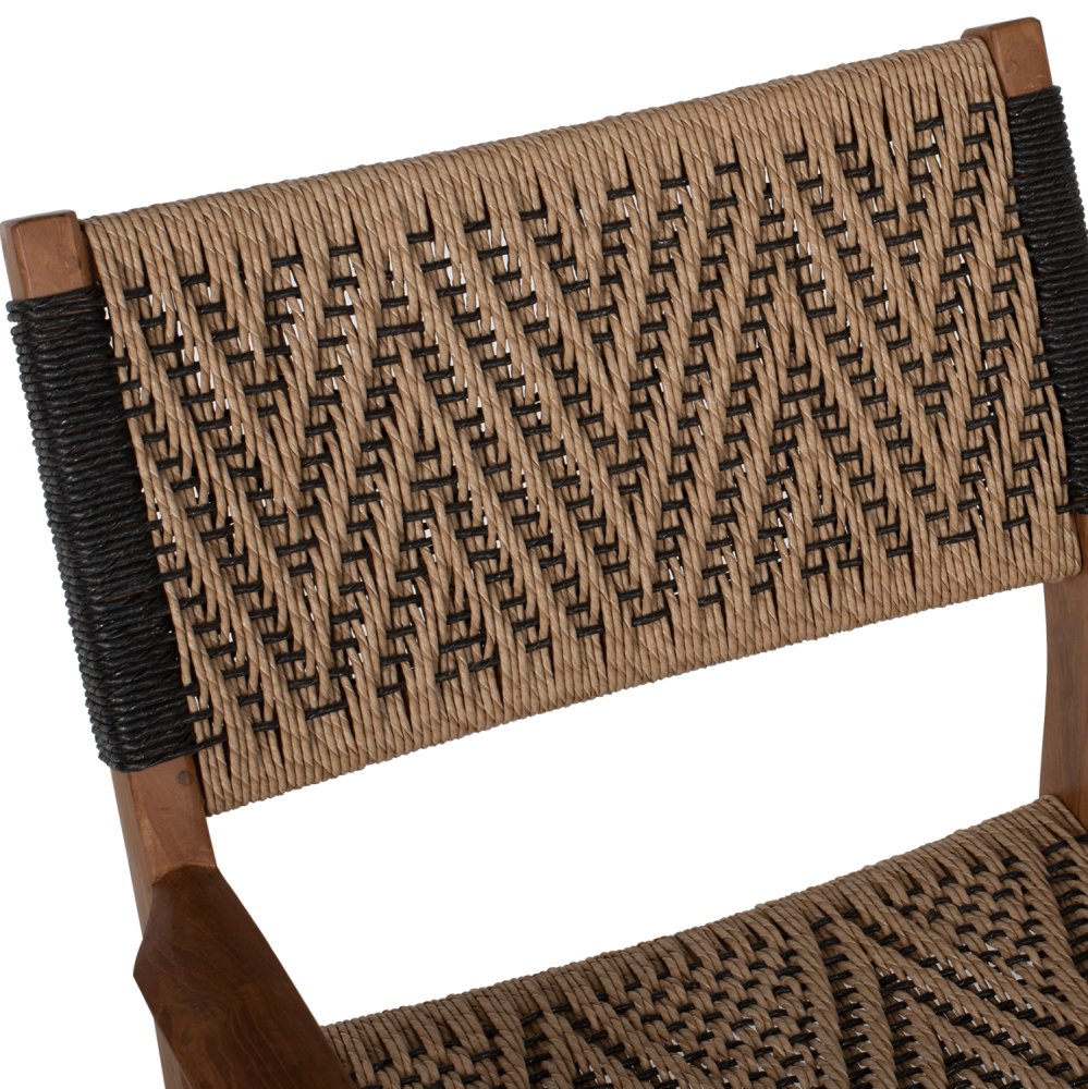 DINING ARMCHAIR TEAK WOOD SYNTHETIC ROPE 57x66x86Hcm
