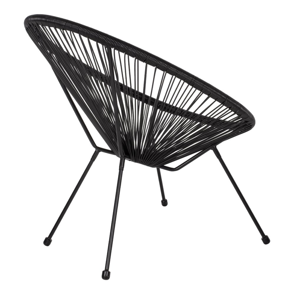 ACAPULCO SESSEL T. FOLIA SCHWARZEN METALLBEINEN MIT GEDREHTEM GEWEBE 70x73x79 cm
