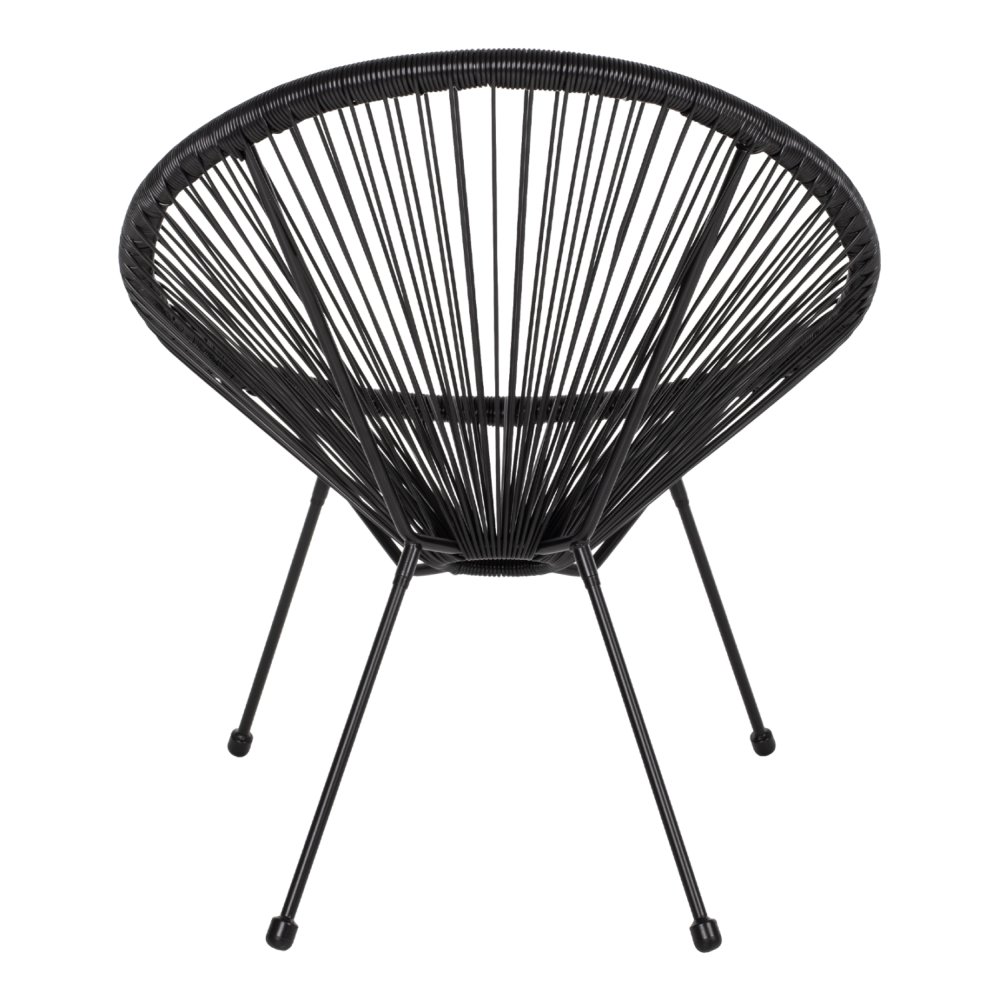 ACAPULCO SESSEL T. FOLIA SCHWARZEN METALLBEINEN MIT GEDREHTEM GEWEBE 70x73x79 cm