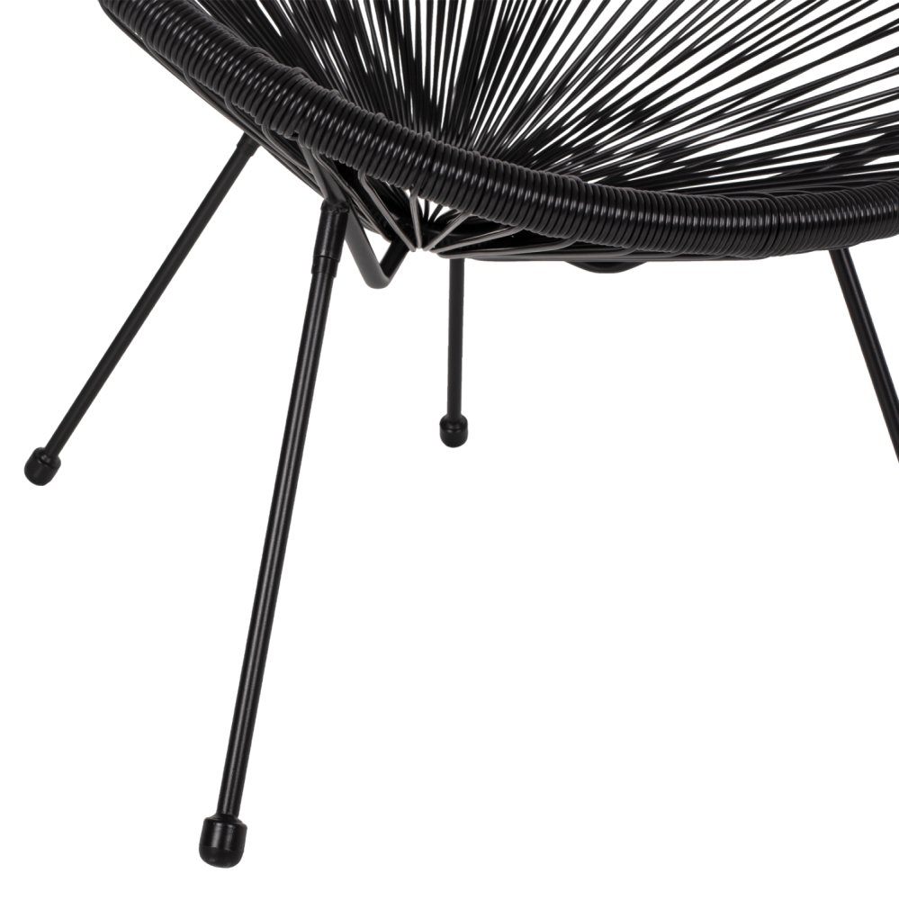 ACAPULCO SESSEL T. FOLIA SCHWARZEN METALLBEINEN MIT GEDREHTEM GEWEBE 70x73x79 cm