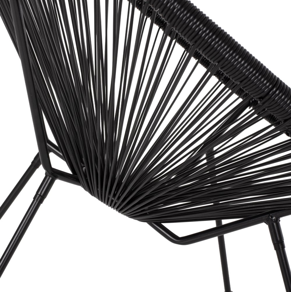 ACAPULCO SESSEL T. FOLIA SCHWARZEN METALLBEINEN MIT GEDREHTEM GEWEBE 70x73x79 cm