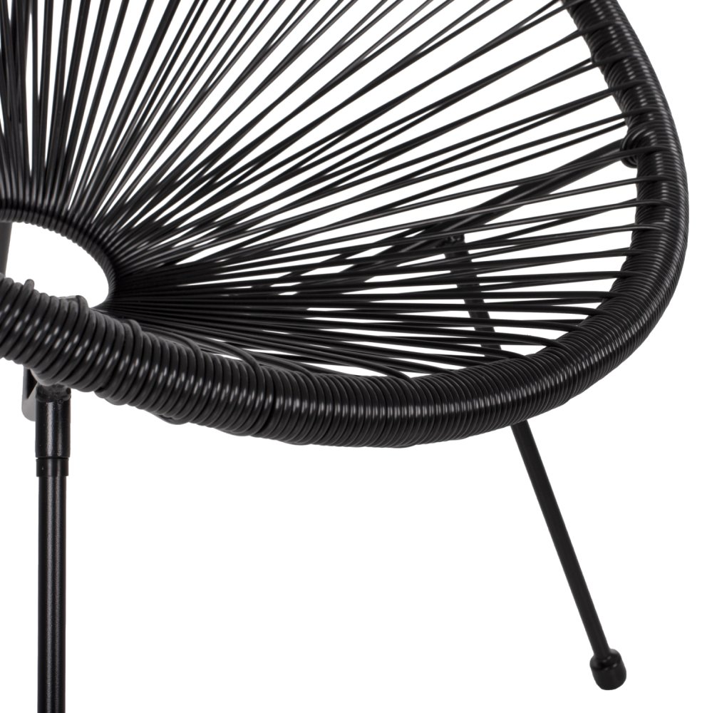 ACAPULCO SESSEL T. FOLIA SCHWARZEN METALLBEINEN MIT GEDREHTEM GEWEBE 70x73x79 cm