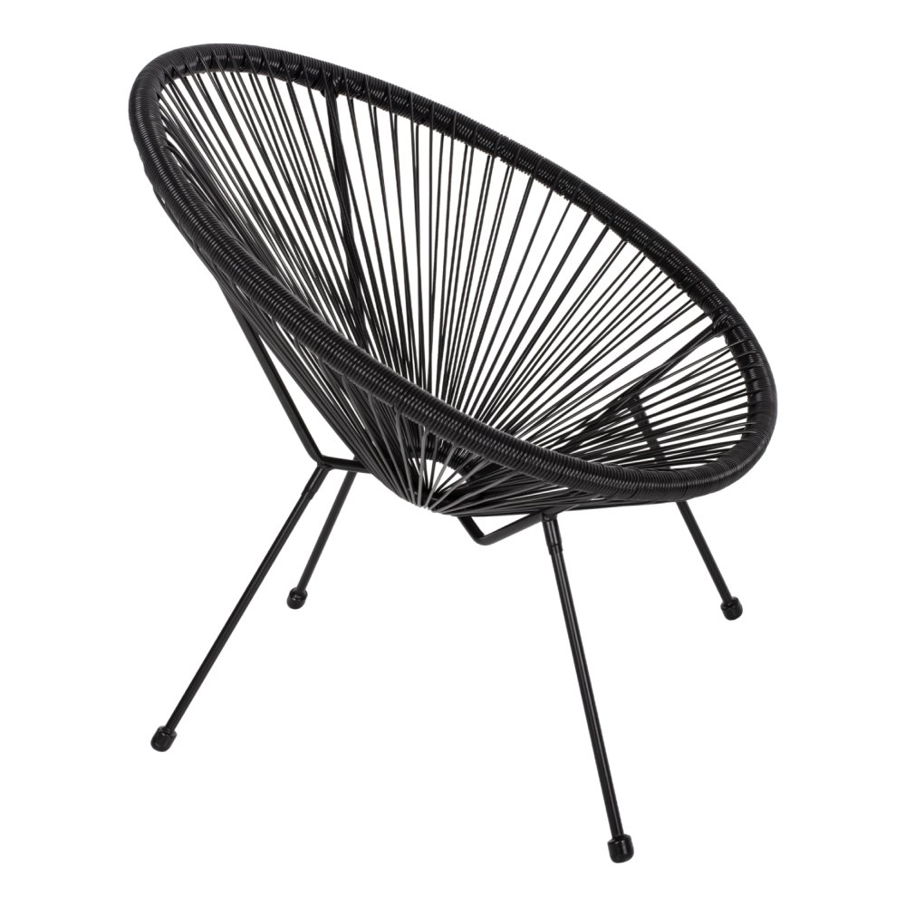 ACAPULCO SESSEL T. FOLIA SCHWARZEN METALLBEINEN MIT GEDREHTEM GEWEBE 70x73x79 cm