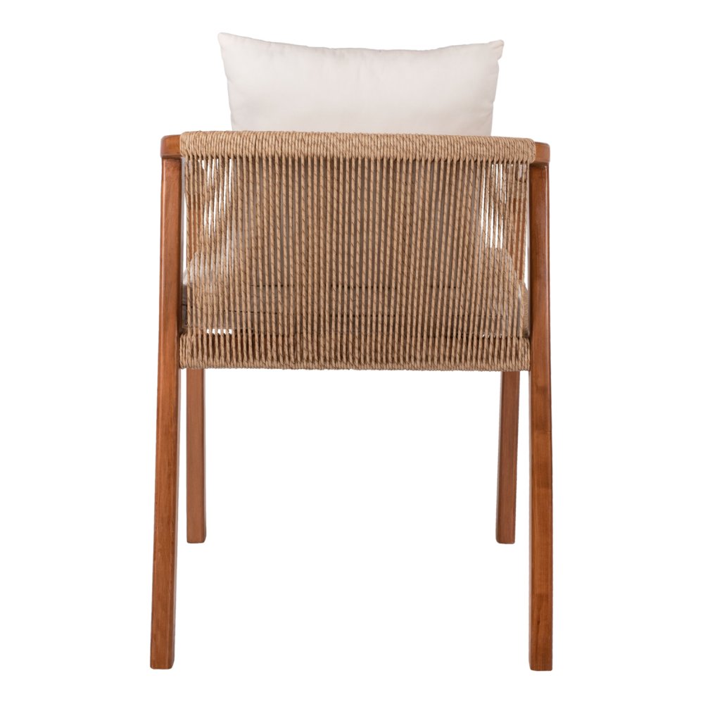 SESSEL TEAKHOLZ SEIL UND KISSEN 57x63,5x75-88H cm