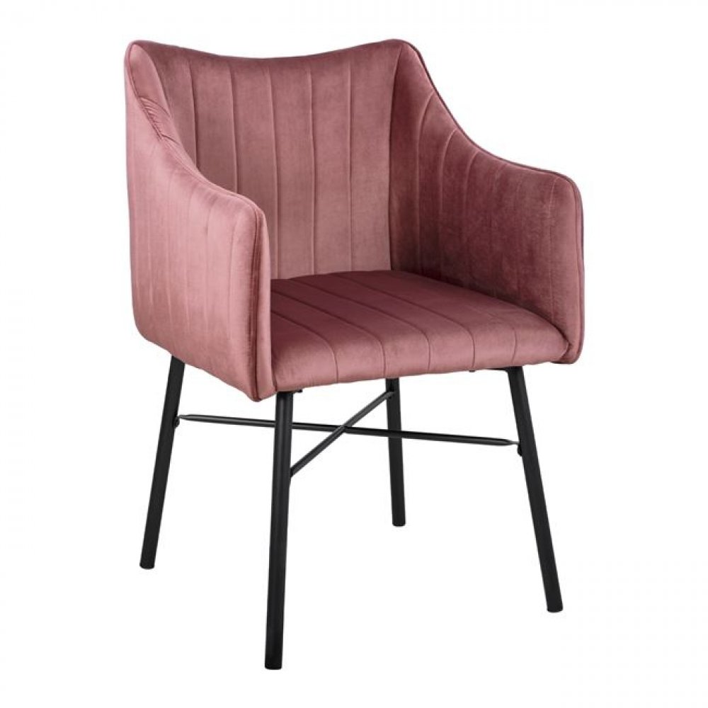 Loungesessel ALLYSA aus Samt in Farbe Rosé - Kopie