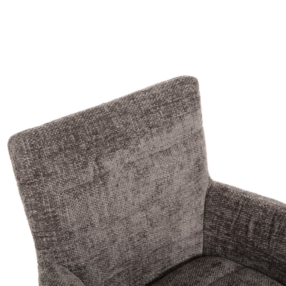 DINING ARMCHAIR GREY FABRIC-RUBBERWOOD LEGS 66x63x91Hcm