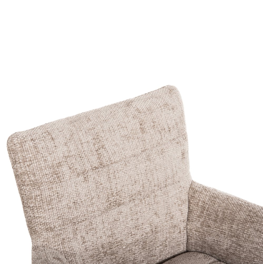 DINING ARMCHAIR BEIGE FABRIC-RUBBERWOOD LEGS 66x63x91Hcm