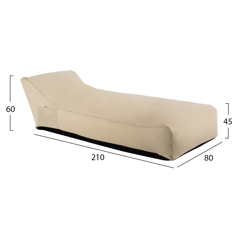POUF SITZ TANEA BEIGE MIT UV-SCHUTZ 80x210x45-60 cm