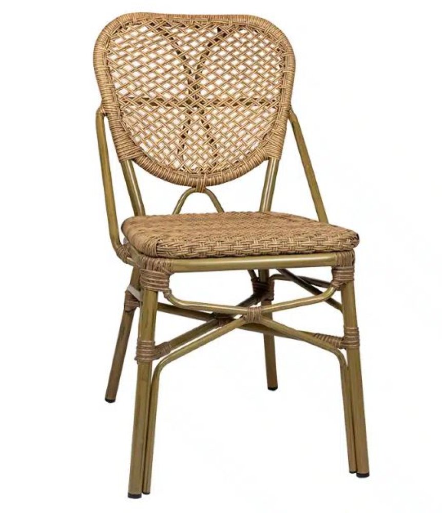 "Mende" aluminum chair in natural bamboo look