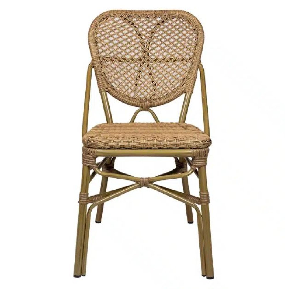 "Mende" aluminum chair in natural bamboo look