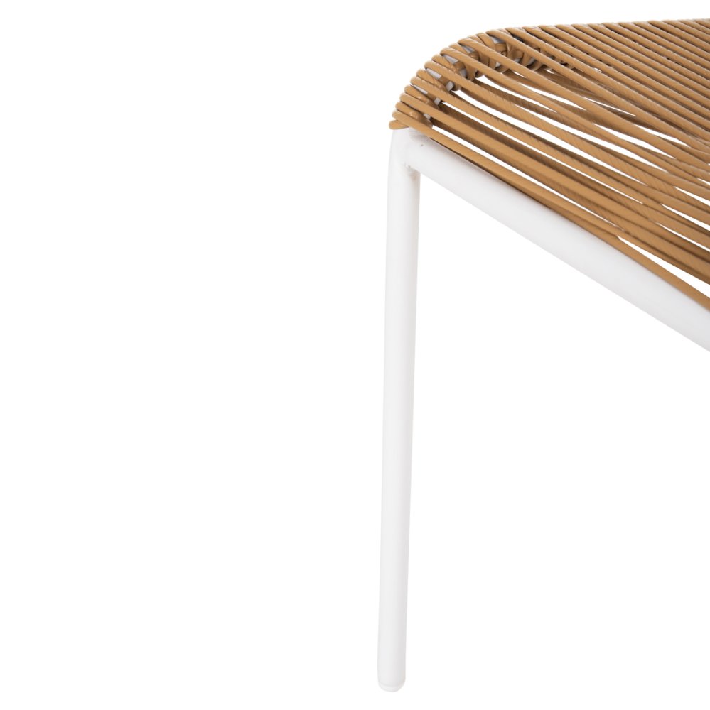 STUHL METALL IN WEISS UND SYNTHETISCHES RATTAN IN NATÜRLICHER FARBE 54x62x80Hcm
