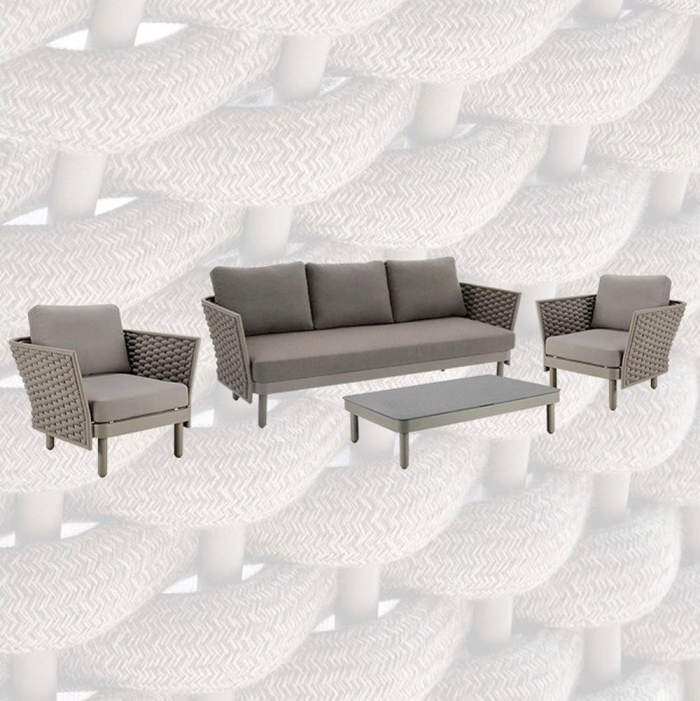 Outdoor Sofa Set "LEON" Cappuccino Farbton