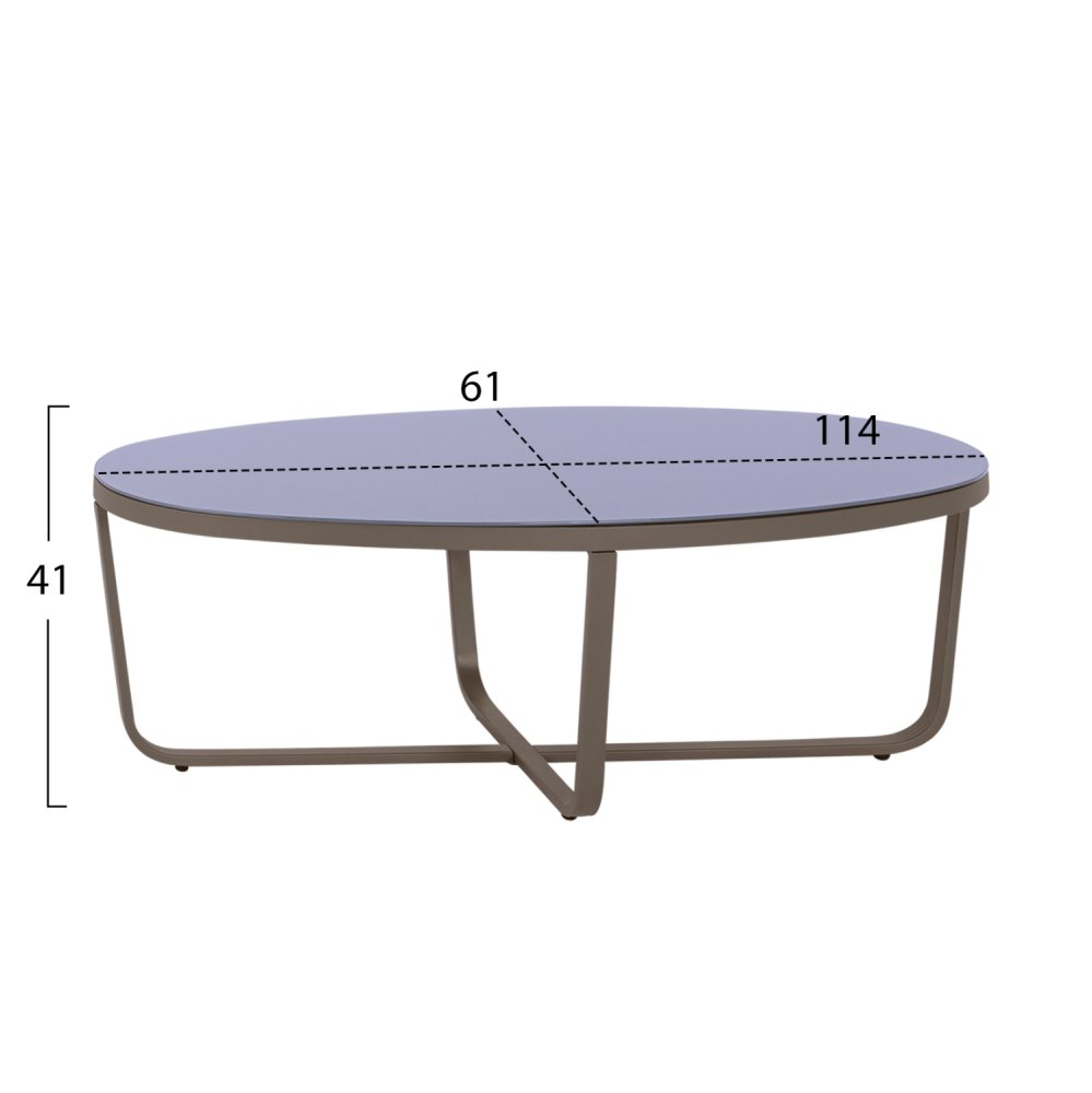 4-teiliges Lounge-Set aus Aluminium in Militärgrau