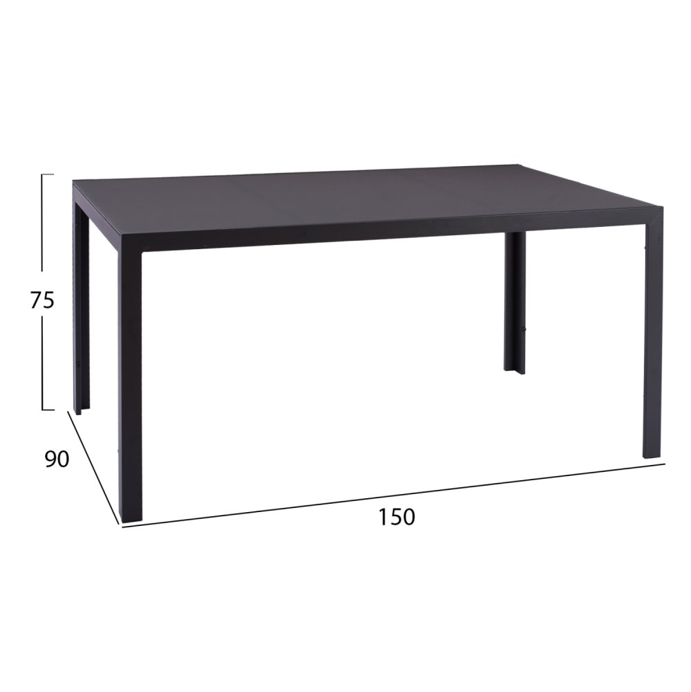 ESSZIMMERSET FÜR DEN GARTEN, 5-TEILIG, DUNKELGRAU, METALL-SCHWARZ, KORB & METALL