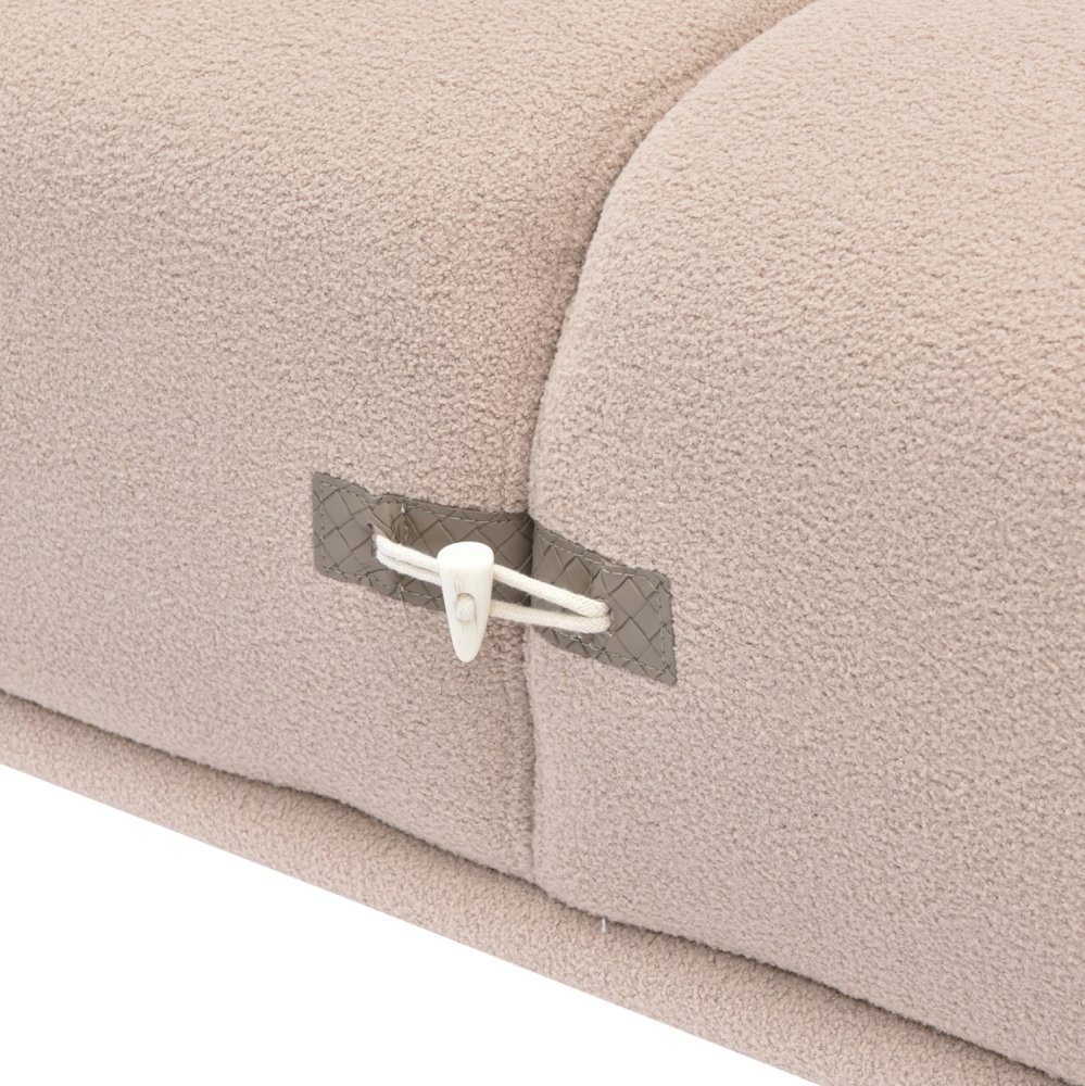 SOFA SET 2-TLG. TERIN BEIGE STOFF-SCHWARZE METALLBEINE