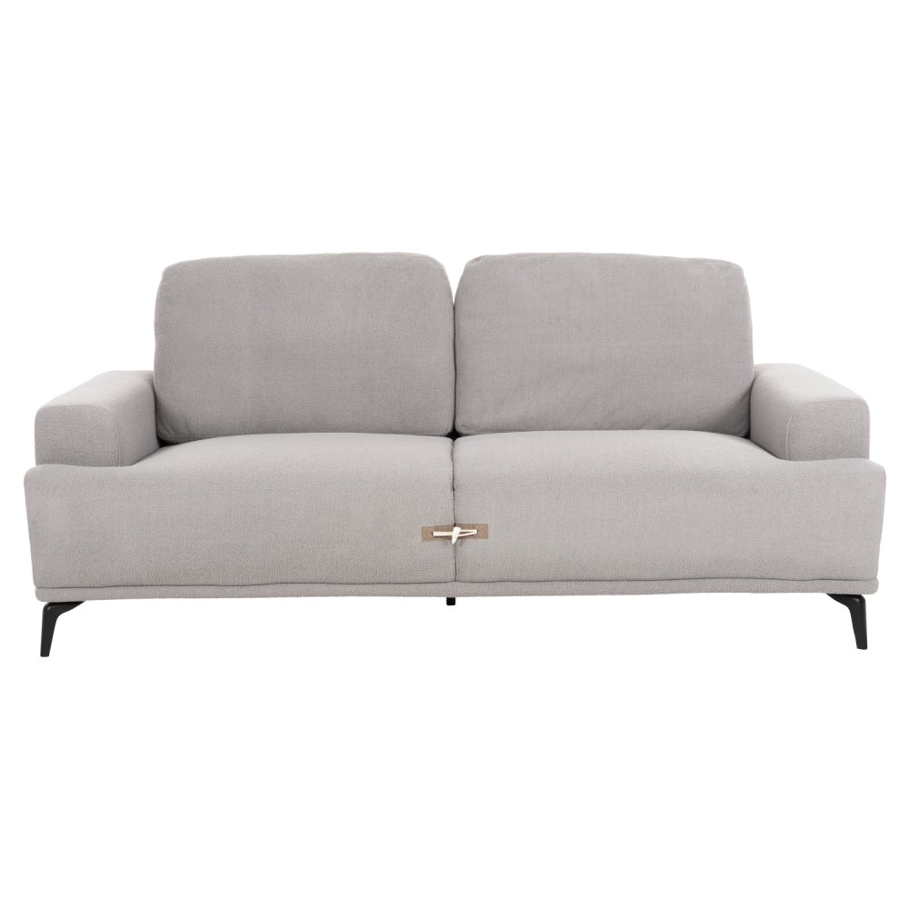 SOFA SET 2-TLG. TERIN GRAUER STOFF-SCHWARZE METALLBEINE