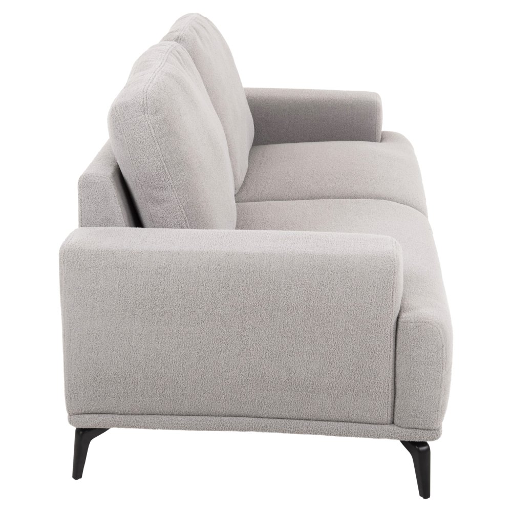SOFA SET 2-TLG. TERIN GRAUER STOFF-SCHWARZE METALLBEINE