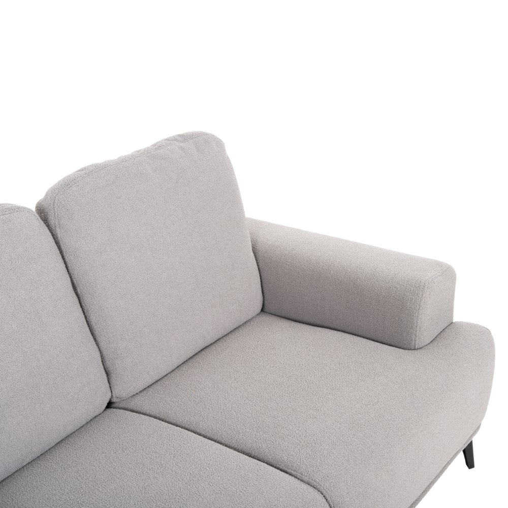 SOFA SET 2-TLG. TERIN GRAUER STOFF-SCHWARZE METALLBEINE