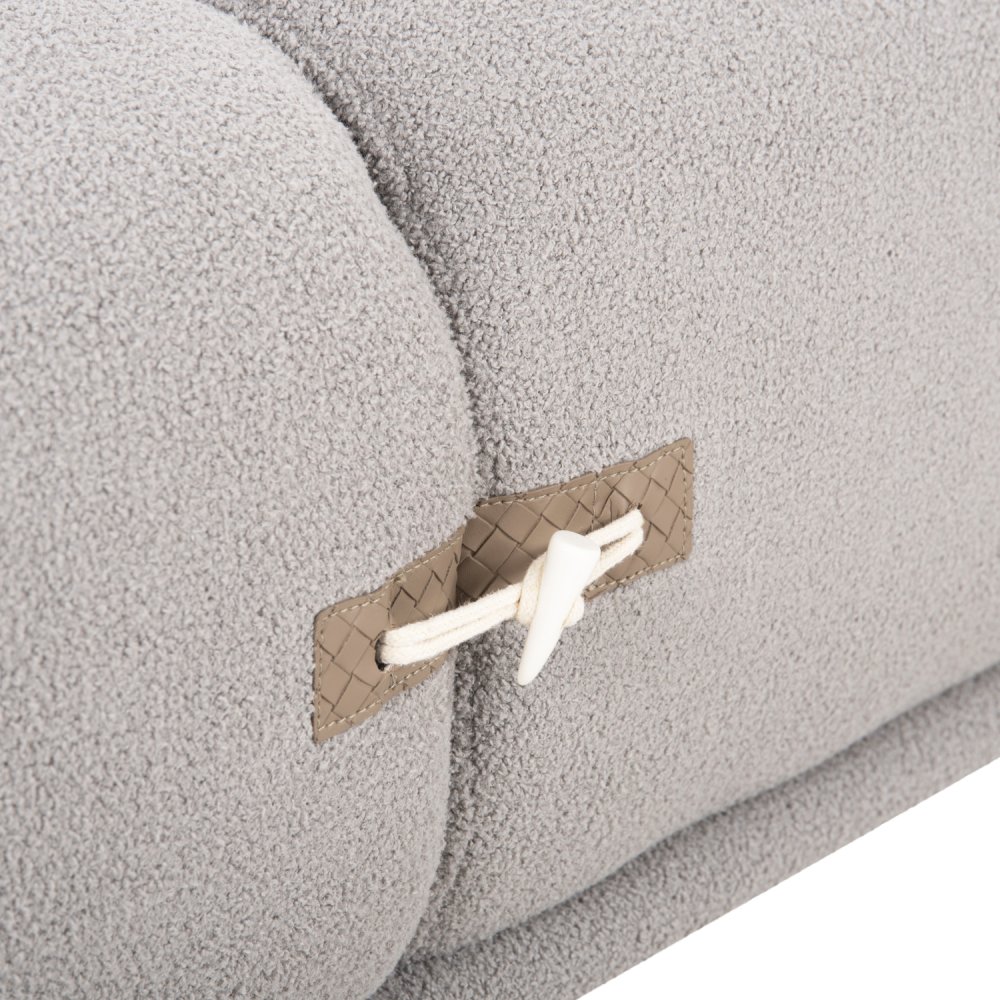 SOFA SET 2-TLG. TERIN GRAUER STOFF-SCHWARZE METALLBEINE
