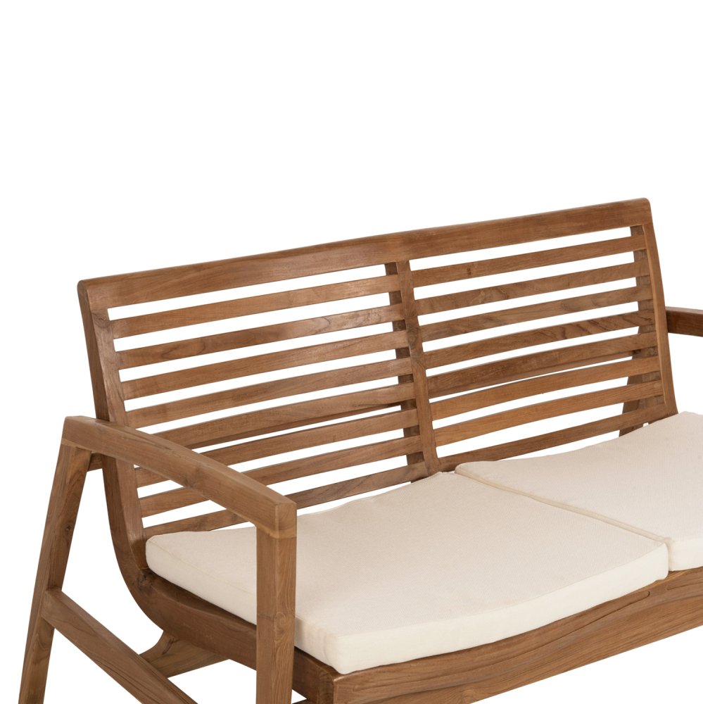OUTDOOR-LOUNGE-SET 4-TLG. DOVER RECYCELTES TEAKHOLZ-WEIßE KISSEN