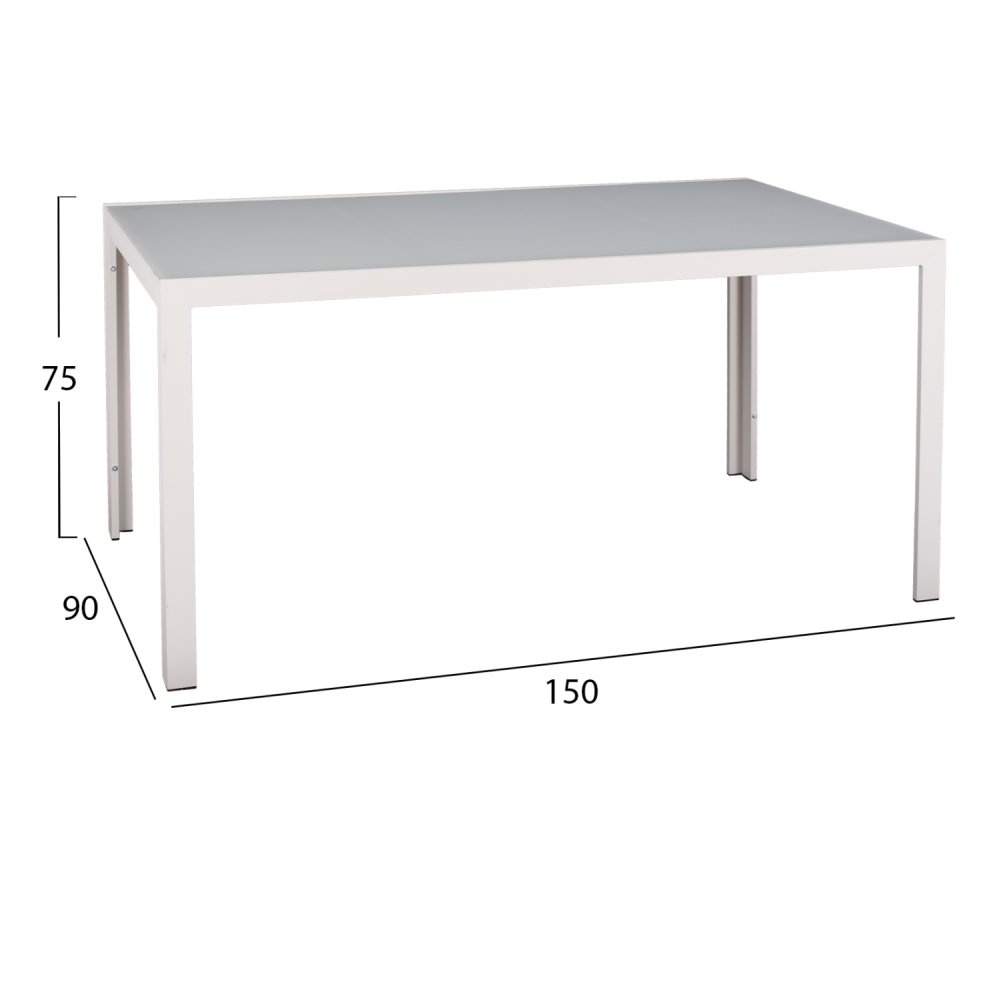 ESSZIMMERSET FÜR DEN FREIEN 5-TEILIG WEISSER METALL-TISCH-WEISSE METALL-SESSEL