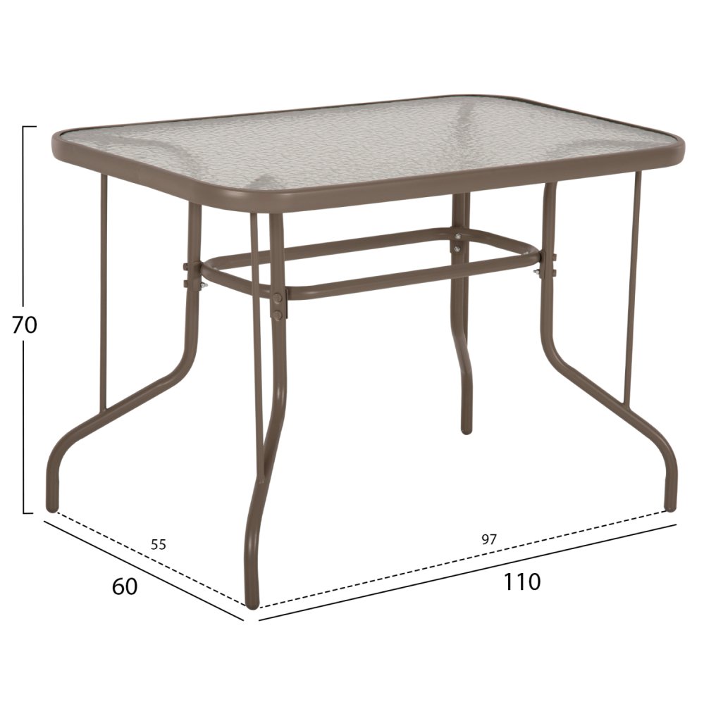 ESSZIMMERSET FÜR DEN GARTEN 5-TEILIG TISCH-STÜHLE AUS METALL IN CHAMPAGNERFARBE
