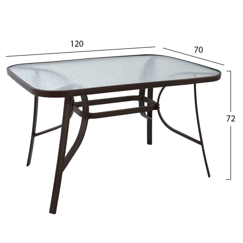 ESSZIMMERSET FÜR DEN GARTEN 5-TEILIG BRAUN METALL & KORB