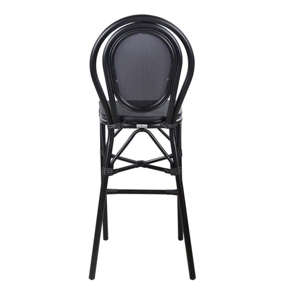 Bar Hocker aus Aluminium in Bambus-Optik in schwarz