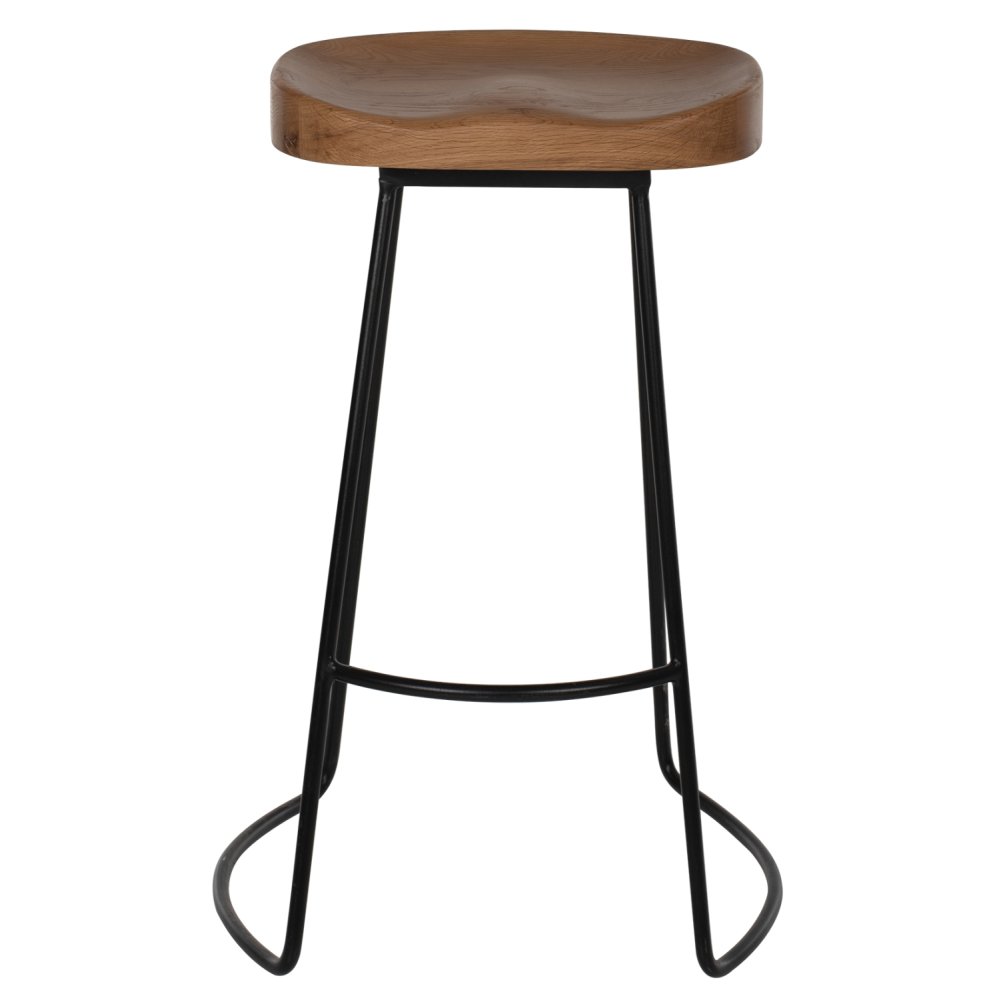 HOLZHOCKER TOON-METALL IN SCHWARZ-NATUR 48X40,5X71cm
