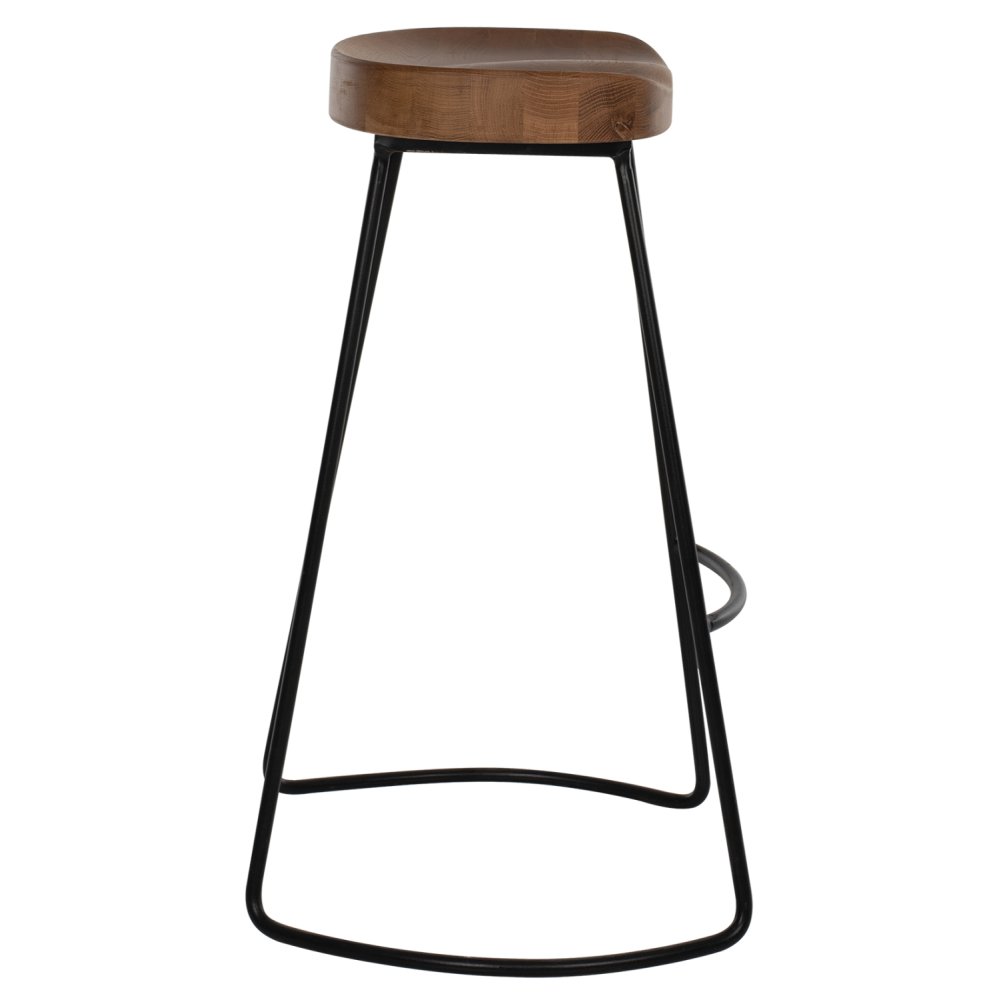 HOLZHOCKER TOON-METALL IN SCHWARZ-NATUR 48X40,5X71cm