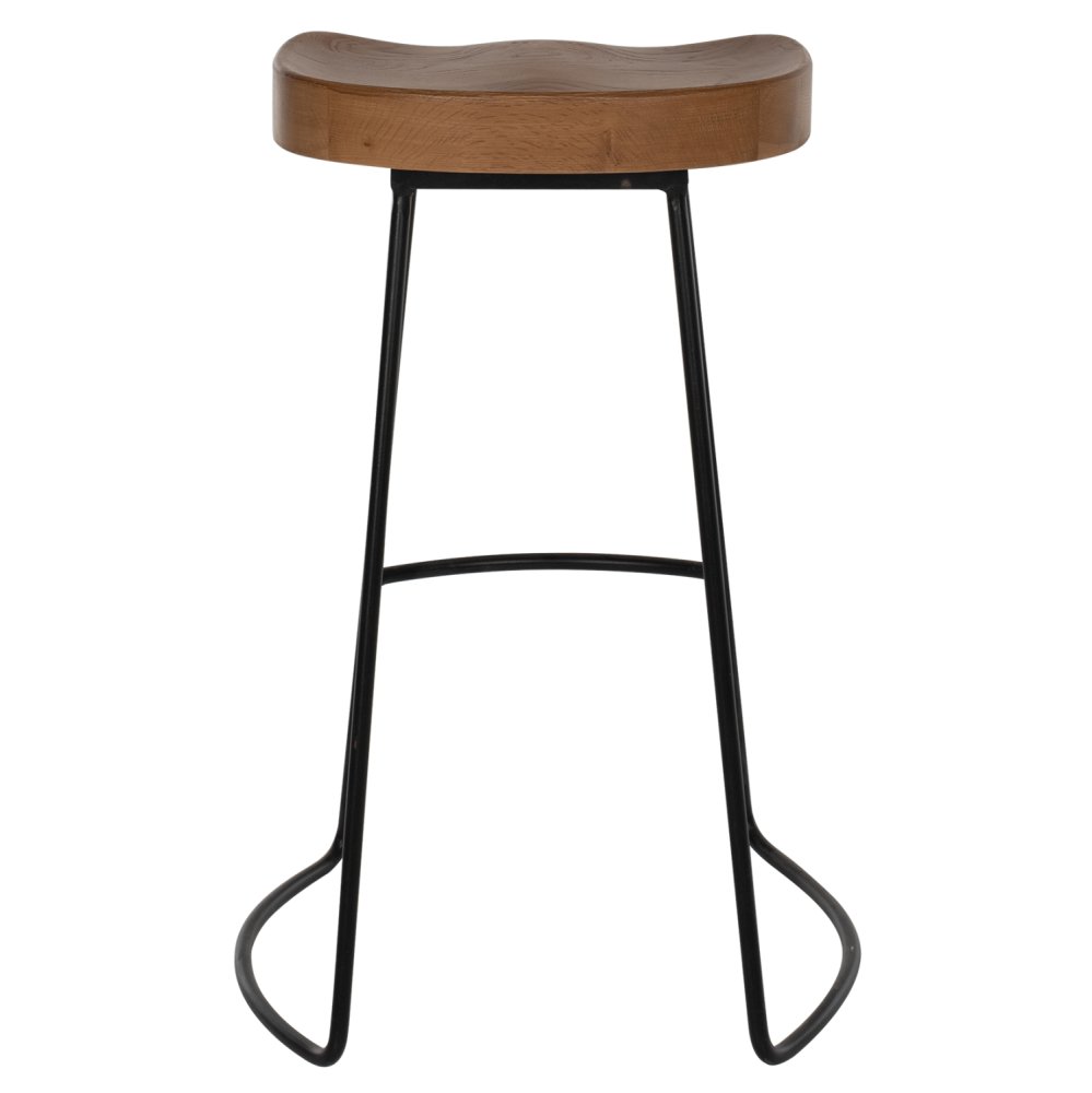 HOLZHOCKER TOON-METALL IN SCHWARZ-NATUR 48X40,5X71cm