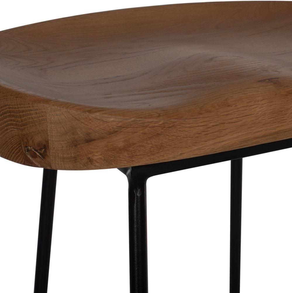 HOLZHOCKER TOON-METALL IN SCHWARZ-NATUR 48X40,5X71cm