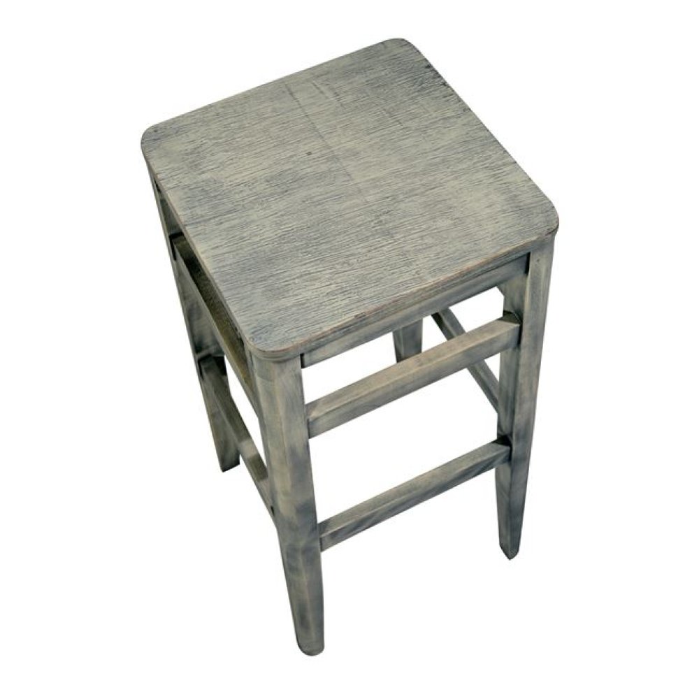 Hocker aus Buchenholz in Patina-grau