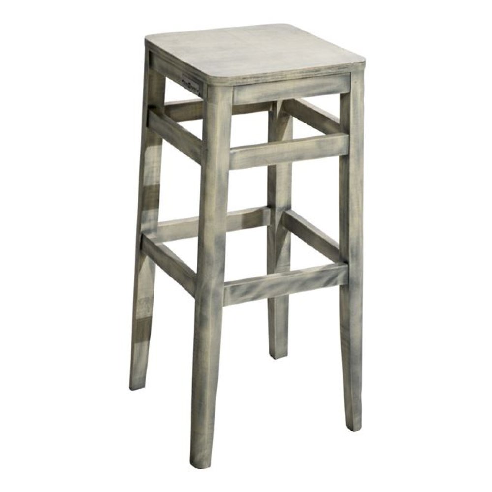 Hocker aus Buchenholz in Patina-grau