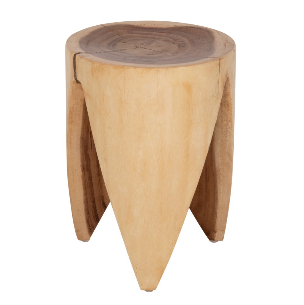 STOOL ONYX SOLID SUAR WOOD IN NATURAL COLOR-CLAW SHAPE Φ30Χ40Hcm