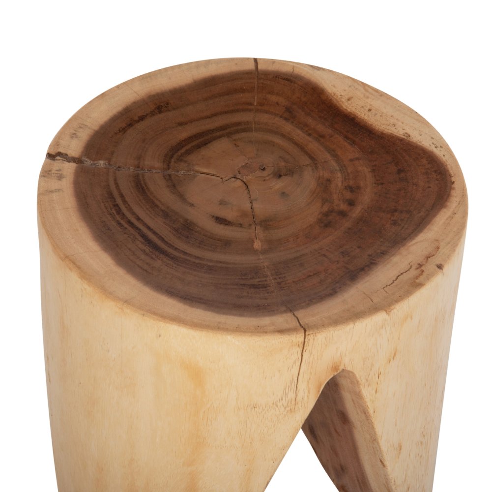 STOOL ONYX SOLID SUAR WOOD IN NATURAL COLOR-CLAW SHAPE Φ30Χ40Hcm