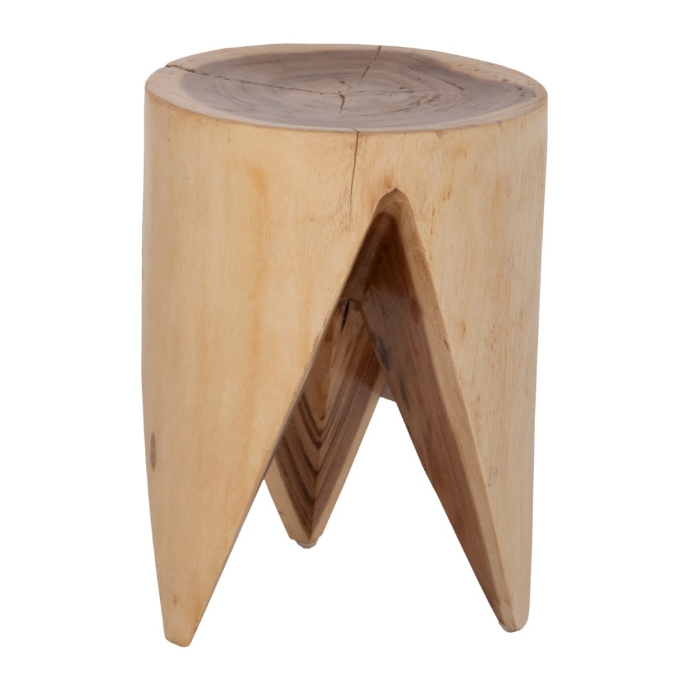 STOOL ONYX SOLID SUAR WOOD IN NATURAL COLOR-CLAW SHAPE Φ30Χ40Hcm