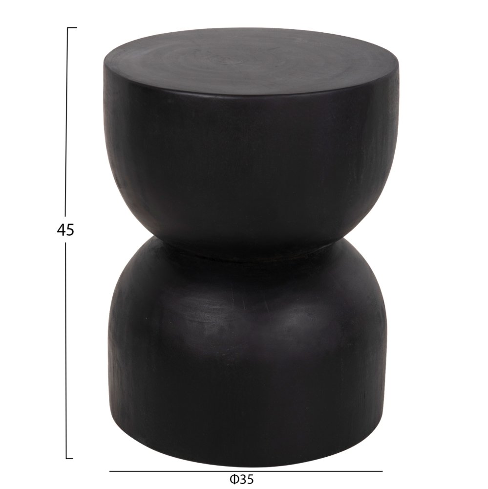 ZYLINDRISCHER HOCKER FEBRY SCHWARZES MASSIVES SUARHOLZ Φ35x45L